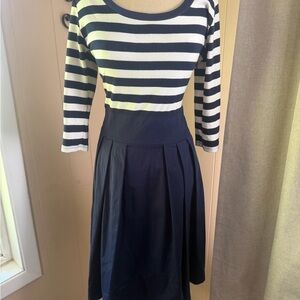Miusol Navy and White Striped Top